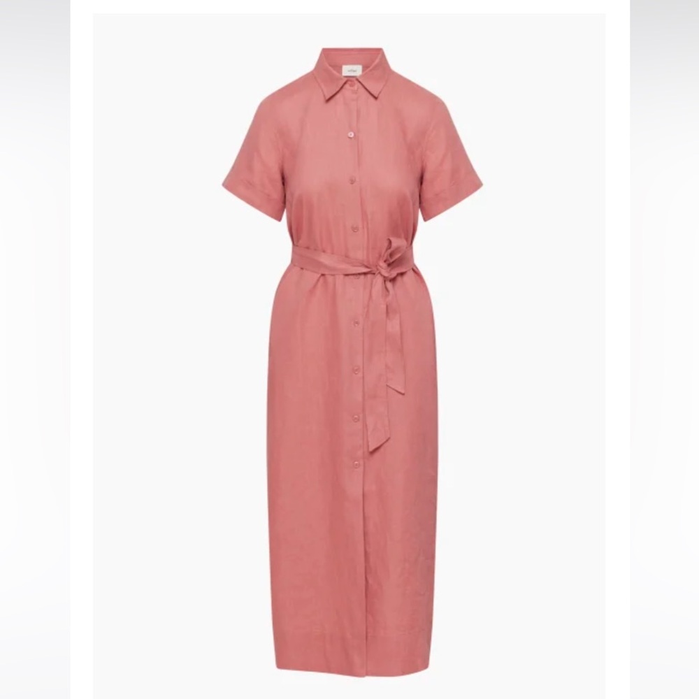 Aritzia Eleta Linen Maxi Dress- XS, Earthen Red